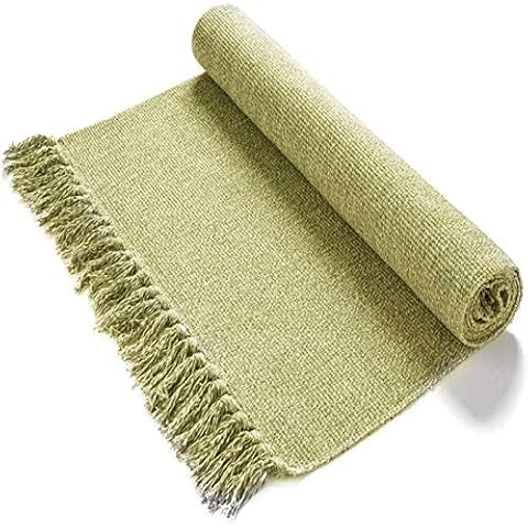 Cleana Arts Alfombra de Algodón Tejido Reversible Verde Cover