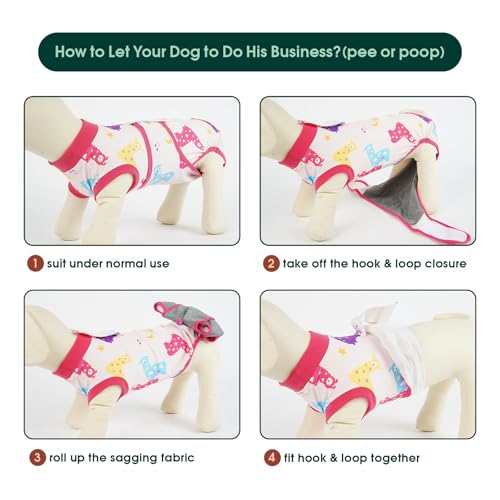 Image of Kuoser Dog Surgery Recovery Suit, Pet Recovery Suit for Dogs Female Male Spay Neuter, Anti-Licking Dog Surgical Onesie for Abdominal Wounds Skin Issues, Dogs Bodysuit Cone E-Collar Alternative, L