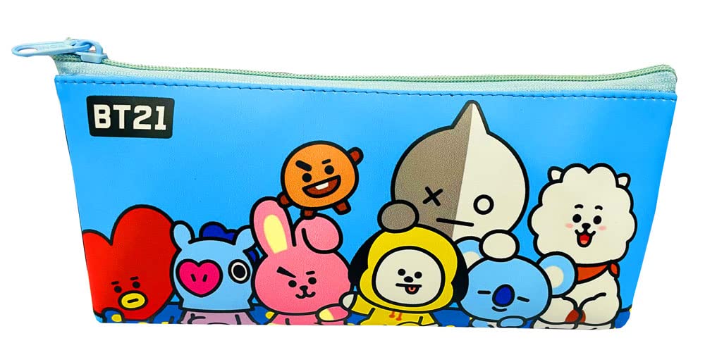 KOBBET Polyester Bt-21 Pencil Case Pencil Pouch For Kids Bts Army Team School Stationery Storage Pouch Large Travel Cosmetic Pouch For Girls Boys Zipper Closure Waterproof Pouch (1 Pc)-Blue (B0BC4KDVXK) Amazon Price History, Amazon Price Tracker