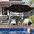 JEAREY 3-Tiers 12 FT Patio Umbrellas Outdoor Large Market Umbrella With Crank Lift System No Tilt 8 Sturdy Ribs UV Protection Waterproof Sunproof Black
