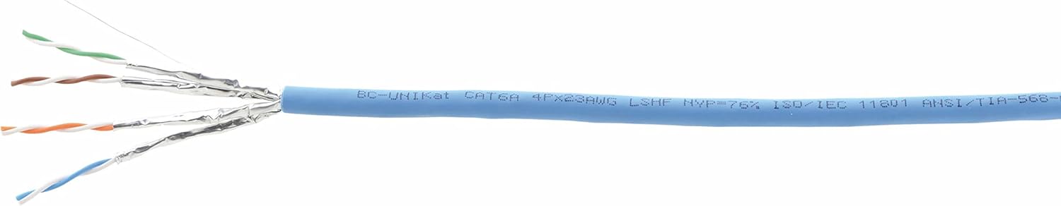 Kramer Electronics BC-UNIKAT/LSHF-100M Network Cable Category 6a U/FTP (STP) Blue - Network Cables (100 m, Cat6a, U/FTP (STP), Blue