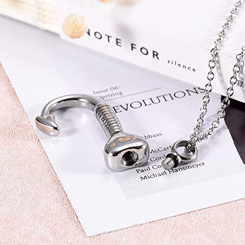weikui Heart-Shape Fish Hook Cremation Jewelry Ashes Urn Necklace Memorial Pendant Stainless Steel Waterproof Urn Pendant3
