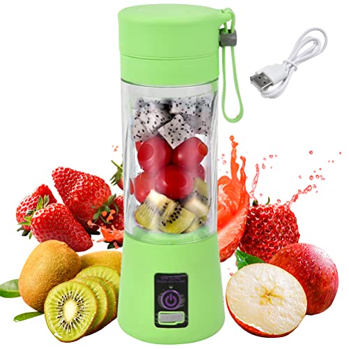Portable Blender, Personal Juicer Cup Fruit Mixer,Mini Juice Blender for Smoothies and Shakes，with 6 Power Blades Travel Blenders for Travel Gym Outdoor, Green