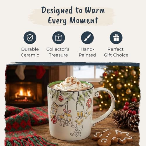 Blue Sky Clayworks Taza Gato Bleeker Holiday 21 oz miniatura 4