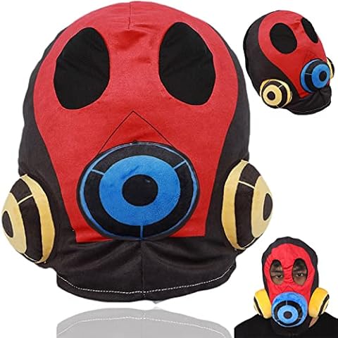 UGIF Poppy Playtime Chapter 3 Plush Gas Mask, Poppy Playtime Mask, Cosplay Mask, Huggy Wuggy Plush Toy, Horror Game Doll Monster Soft Doll, Funny Cute Plushie Toy, for Halloween Party Festivals, Red Cover
