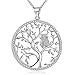 GOXO Colgante de árbol de la vida de plata de ley con búhos, cadena para mujer y niña (árbol de la vida)