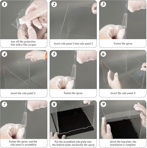 Image of Clear Self-Assembly Acrylic Display Case - 8 x 8 x 8 Inch | Transparent Dust-Proof Protection Showcase for Figurines, Collectibles, Action Figures, Basketballs & More