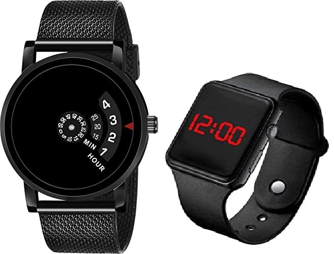 RPS FASHION WITH DEVICE OF RBlack Attractive and PU Belt Analog Watch - for Boys & Girls