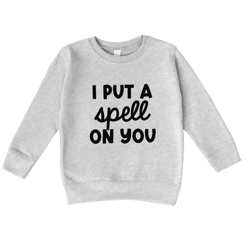 Bump and Beyond Designs Funny Toddler Halloween Sweatshirt for Boys and Girls, I Put a Spell on You