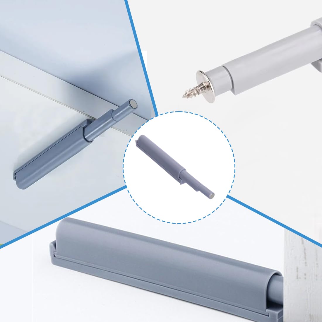 8 Pezzi Push Pull per Ante Robusto Apertura a Pressione Ante Chiusura Magnetico Pressione Home Premi per Aprire Custodia