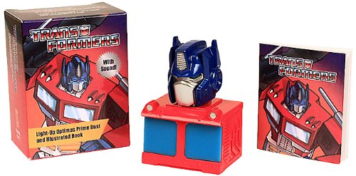Transformers toys G1 Optimus Prime Autobot Mini Light Up Bust and Illustrated Book Set By Running Press