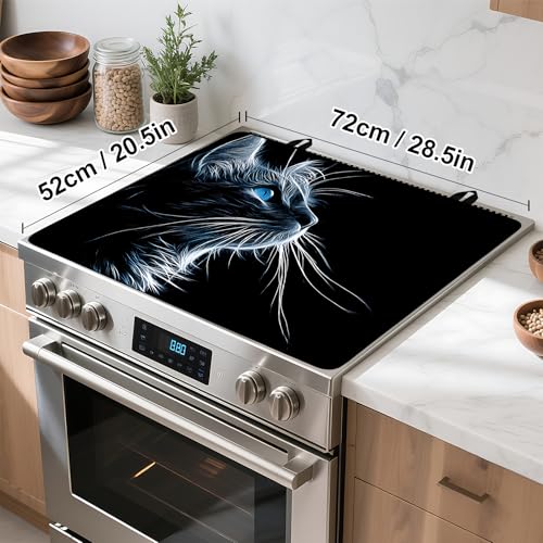 Image of Stove Top Cover for Home Decoration Kitchen Pad Washable Cooktop Covers Countertop Stove Protector Mat for Home Kitchen Cooktops (cat, 28 inchx20 inch)