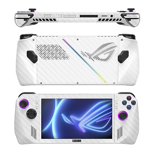 Image of MightySkins Carbon Fiber Skin Compatible with Asus ROG Ally - Solid White | Protective, Durable Textured Carbon Fiber Finish | Easy to Apply
