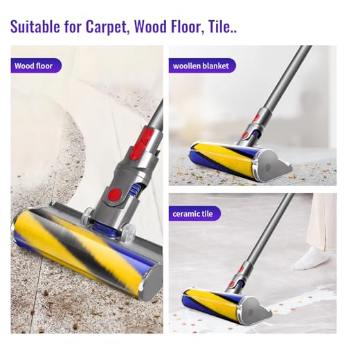 Frogetu 1 Stück Bürste Kompatibel mit Dyson V12/V15/Slim,für Dyson V12/V15 Slim Staubsauger Softwalzen,Ersatzbürste für Dyson V12/V15 Slim Absolute Ersatzteile (Nur Bürsten)