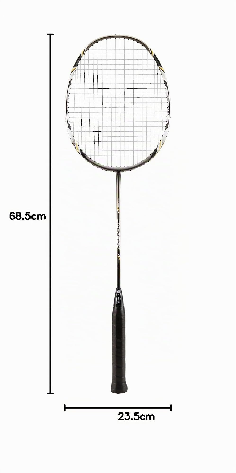 VICTOR Badmintonschläger G-7500, Schwarz/Silber, 67.4 cm, 113/0/0