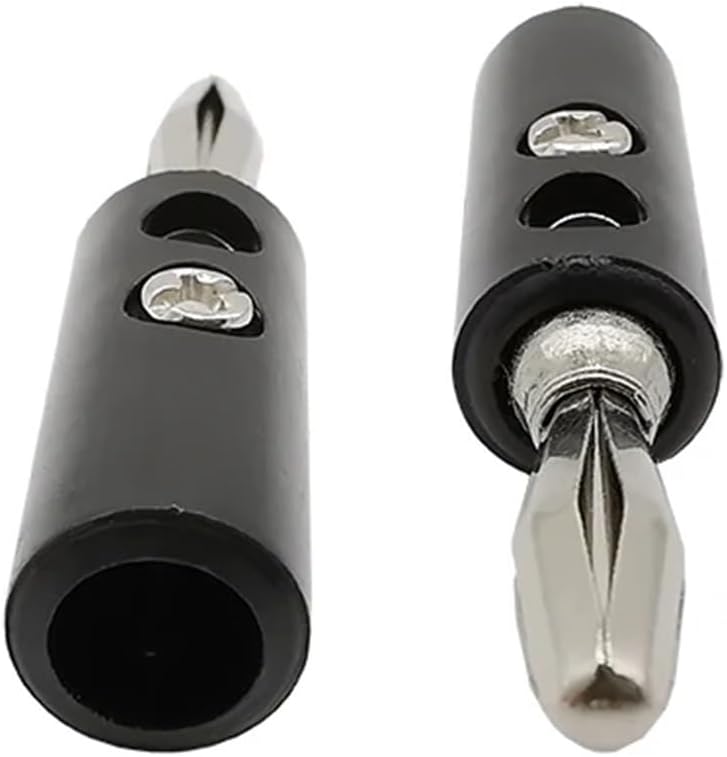 2-20Pairs 4mm Banana Audio Speaker Wire Cable Adapter Screw Type Banana Connector Red & Black(10Pair)