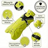 DOGOPAL Regenmantel Hund wasserdicht für kleine & große Hunde - Gelber Hunderegenmantel mit Reflektorstreifen - Wasserdichter Hundemantel, Regenschutz & Regenjacke (Gelb, XL)