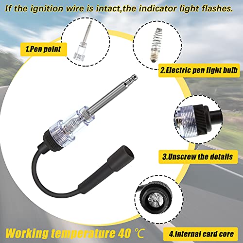 Inline Spark Plug Tester Engine Ignition Tester Straight Boot Ignition Tester Light Lawnmower Engine Checker Armature Diagnostic Detector For Automotive Car Lawnmower Internal External Engine (3) #TOP5