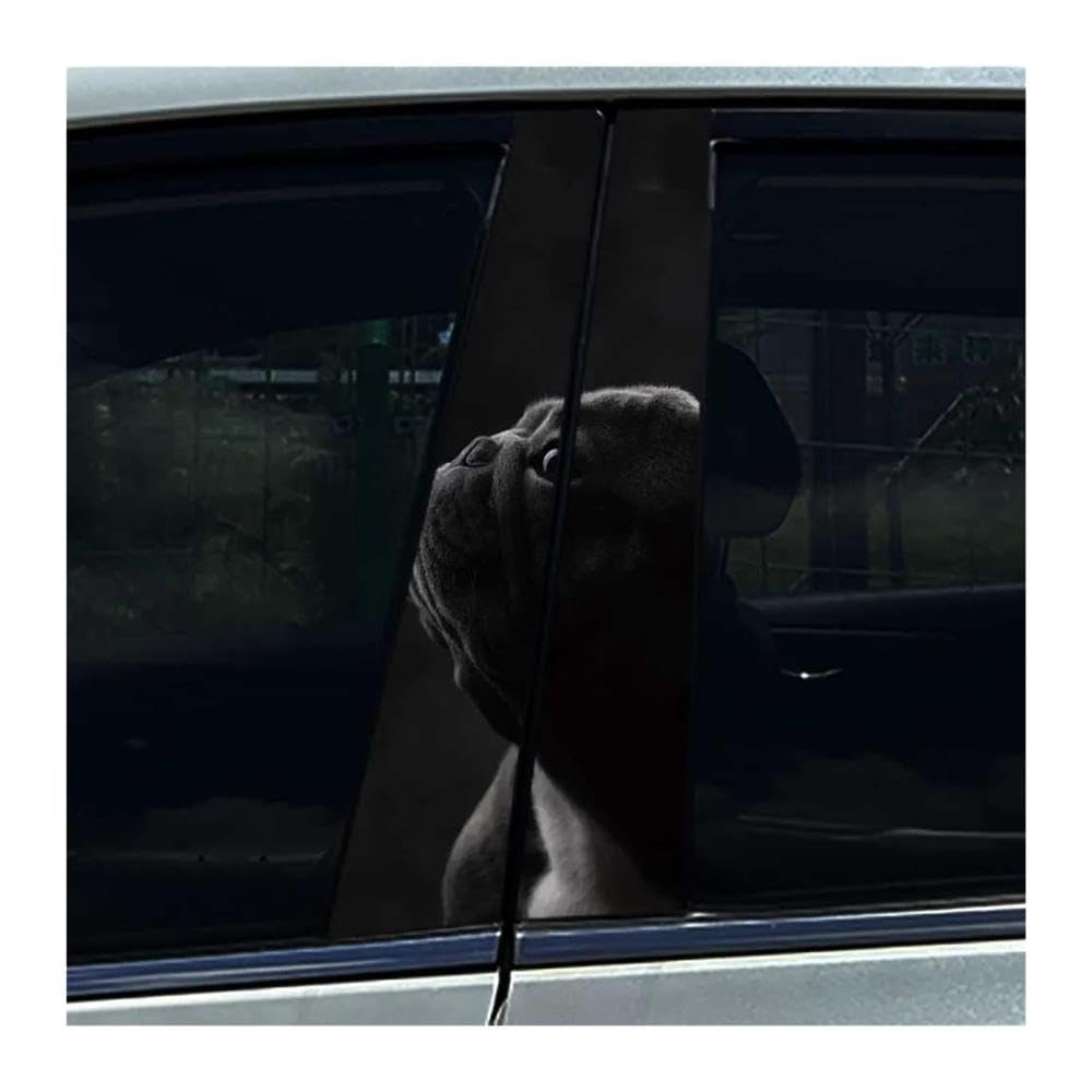 Decorative Items 2PCS Car B Pillar Protective Film Decoration French Bulldog Car Center Pillar Sticker(I)