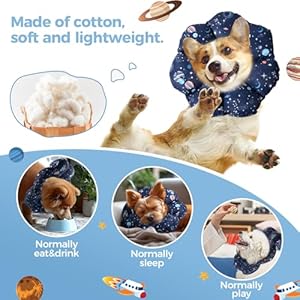 ComSaf Soft Dog Recovery Collar, Protective Adjustable Pet Cone Collar for After Surgery, Comfortable Lightweight Elizabethan Collar for Small Dog Cat Prevent from Licking Wounds, Not Block Vision