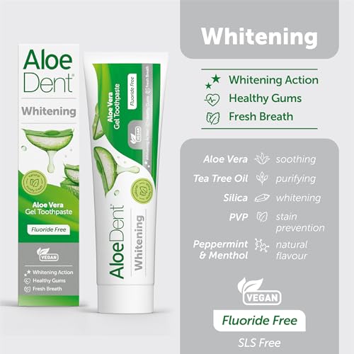 AloeDent Natural Fluoride Free Whitening Aloe Vera Toothpaste 100ml – Bild 3