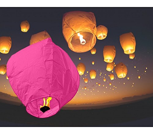 Lanterne Volanti Colorate Mongolfiere, Diametro 33 cm, 10 Pezzi