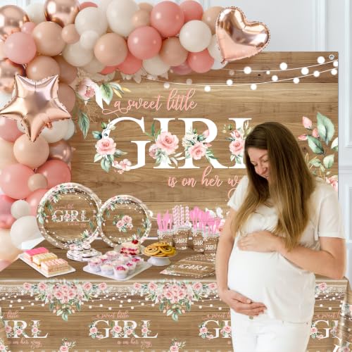 Lecheme Rustic Floral Baby Shower Decorations for Girl 295 PCS, Serves 24 - image 3