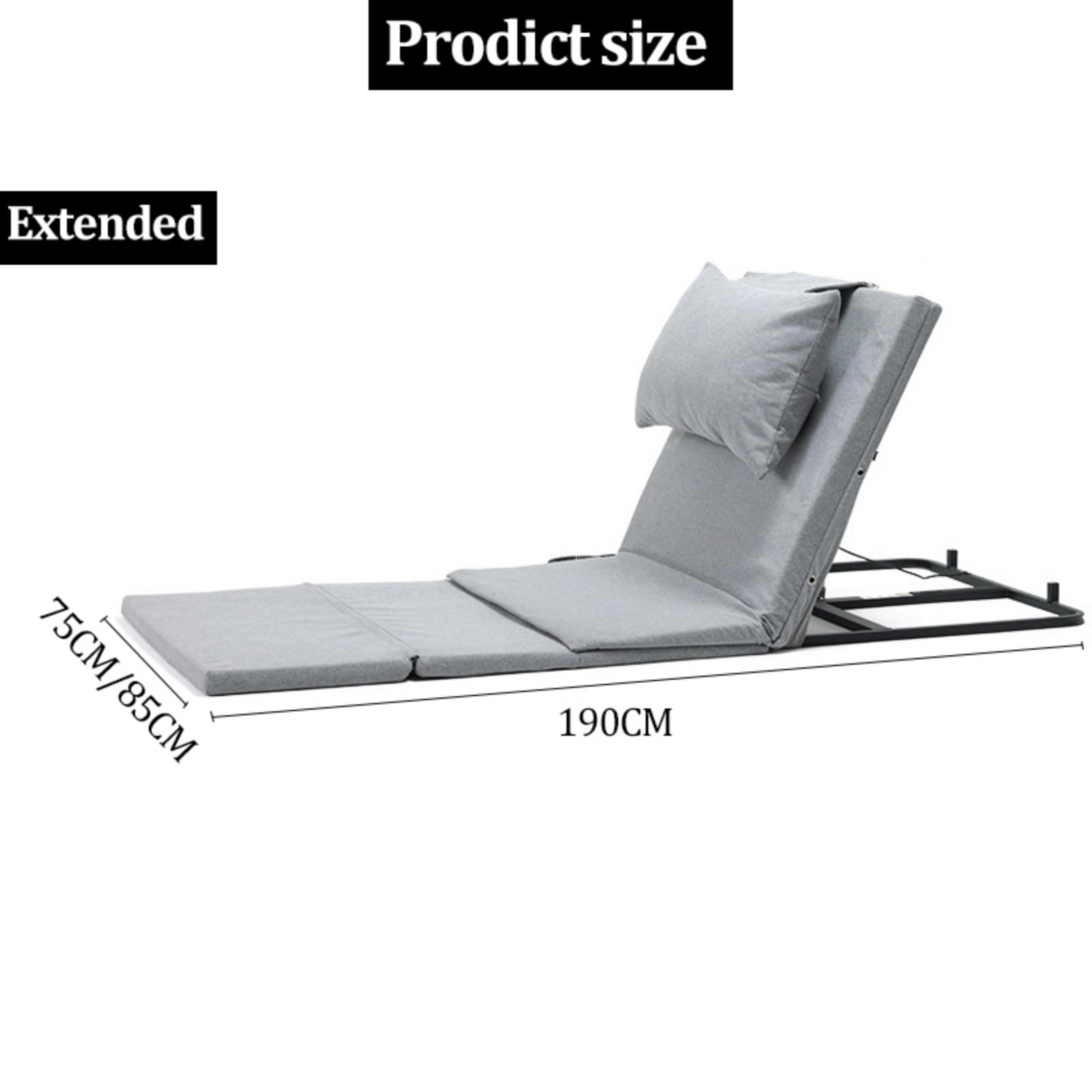 Respaldo de Cama eléctrico, Elevador de Almohadas médico portátil, colchón de enfermería eléctrico, Ayuda para Sentarse y levantarse, Soporte para Cuello y Lumbar(Extended,85cm)