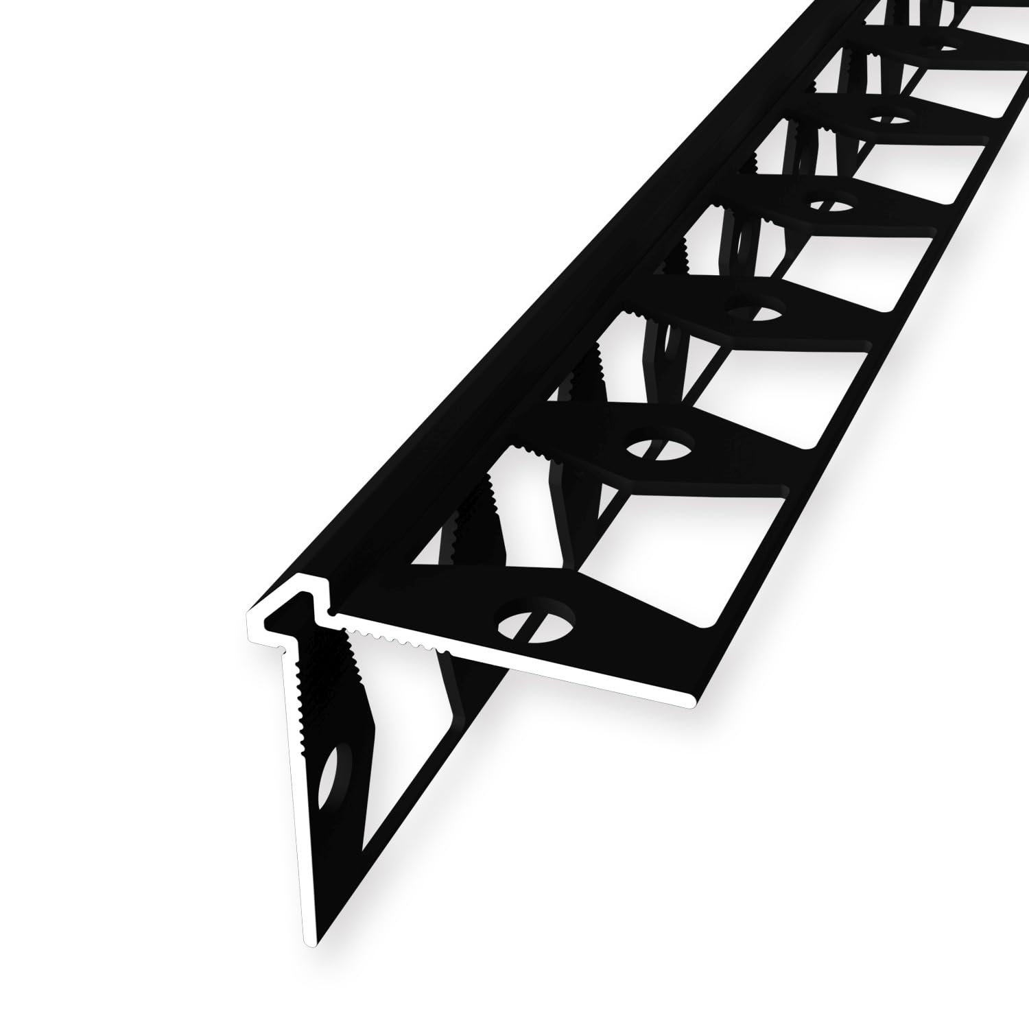 Wandprofil 25 x 25 x 2700 mm Einfasshöhe 2 mm Tapetenprofil Aluminium Glatt Winkelprofil Geschlossen Gestanzt Metallprofil pulverbeschichtet schwarz matt RAL9005 Verbindungsprofil Küberit