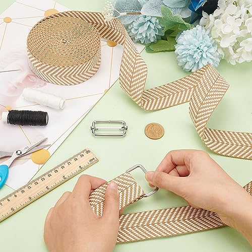 BENECREAT 5 Yards/4.6 Meters Cotton Ribbon, Burlywood Jacquard Ribbon - Image 3