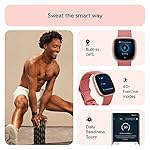 Fitbit Versa 4 Fitness Smartwatch with Daily Readiness, GPS, 24/7 Heart Rate, 40+ Exercise Modes, Sleep Tracking and more, Pink Sand/Copper Rose, One Size (S & L Bands Included) - Image 2