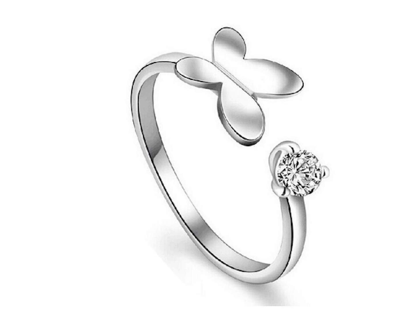 Nilus Collection Cubic Zirconia Studded Silver Plated Adjustable Designer Finger Ring, Gift for Women and girls (15015) (B0C9TFP9MB) Amazon Price History, Amazon Price Tracker