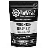 Blackout Coffee, Morning Reaper Medium Roast Coffee, Bold, Strong Aromatic & Super Smooth Flavor, Fresh Roasted in the USA – 12 oz Bag (Ground Coffee)