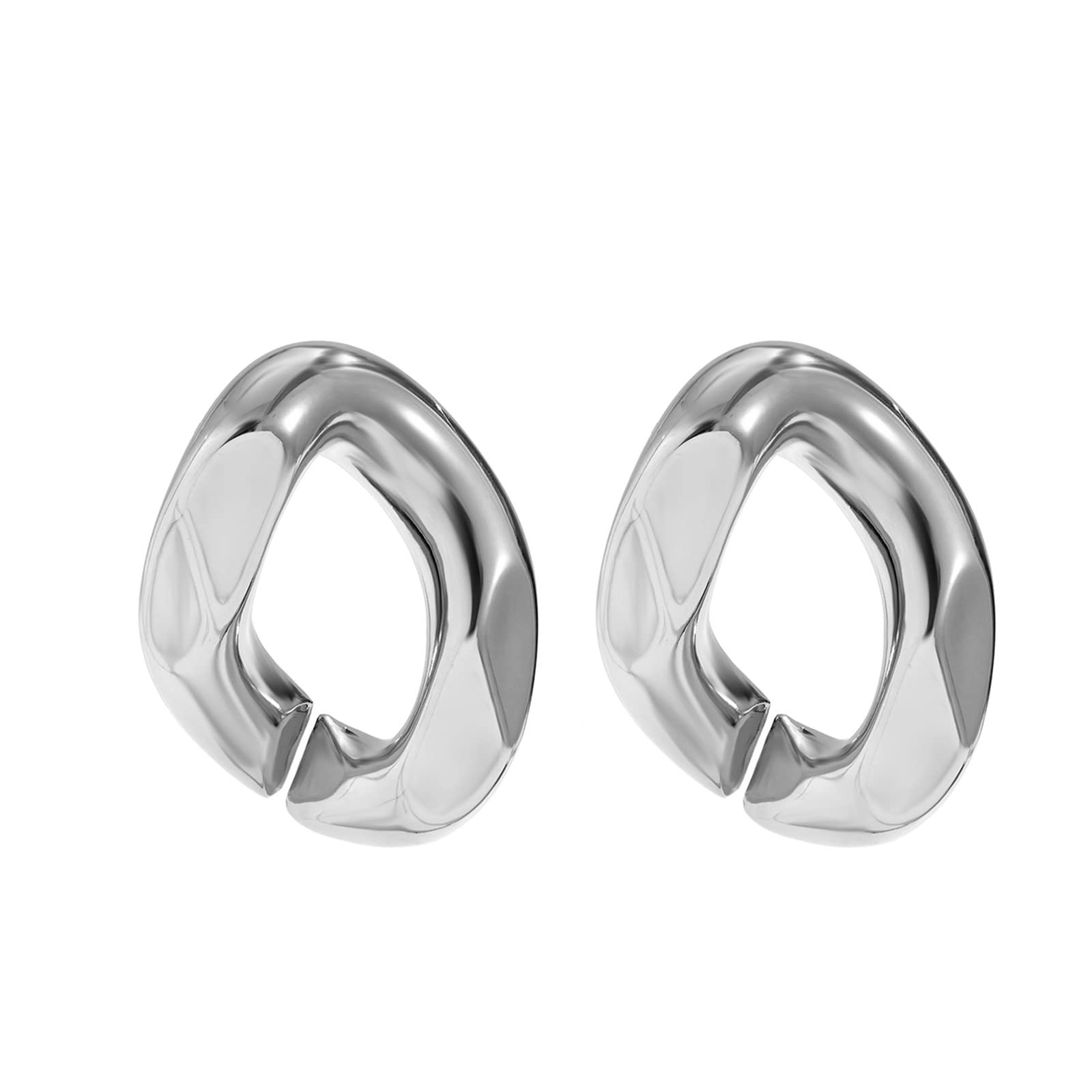HJMMHX Damen-Ohrringe, Ohrringe für Frauen, Vintage-Punk-Ohrringe, geometrische Kreis-Schleifen-Ohrringe aus Metall