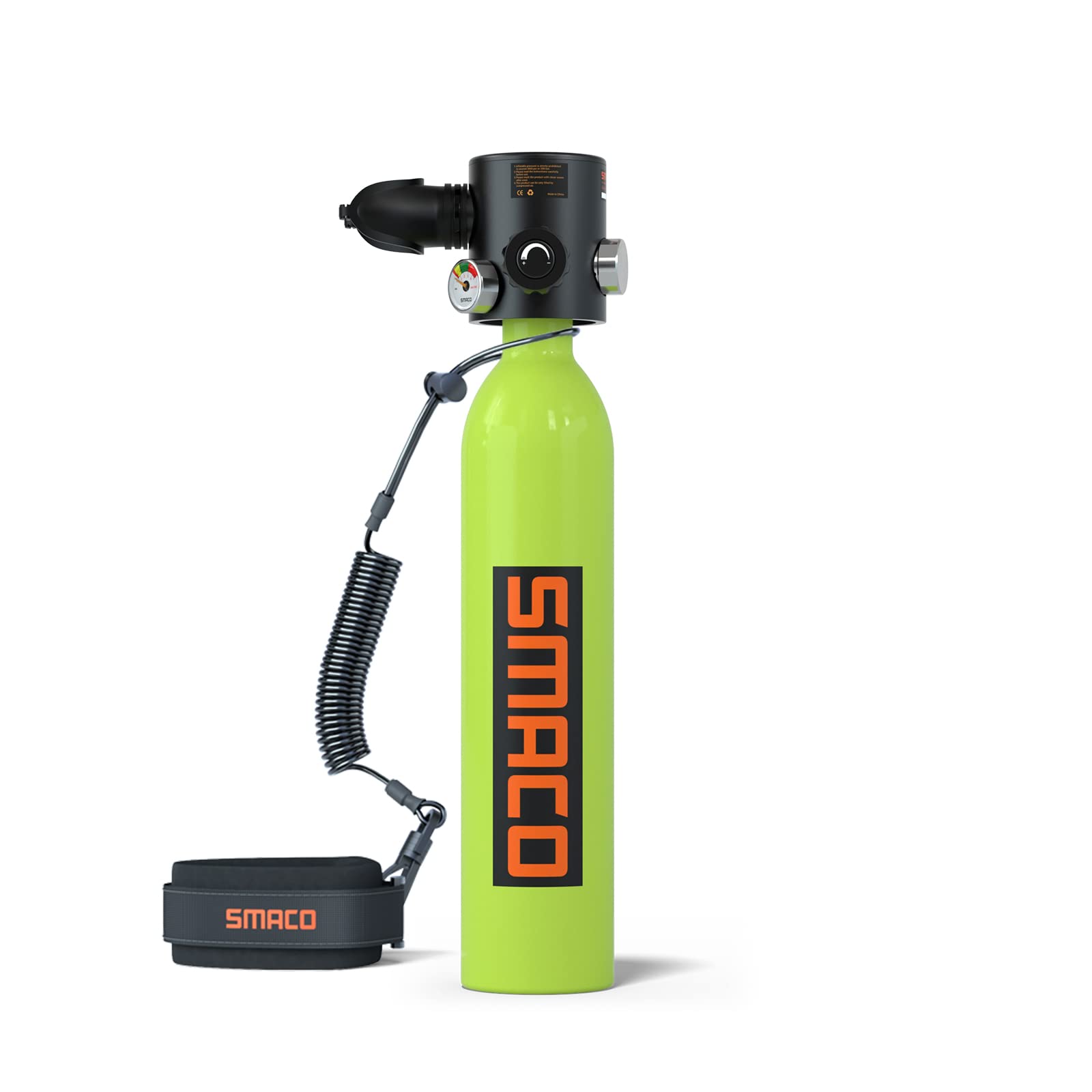 SMACO S500 Bombona de Buceo Pequeñas Portatil Mini Botella de Buceo de 0,7 litros con Capacidad de 10-15 Minutos Tanque de Buceo Recargable for Viajes Nadar Rescate