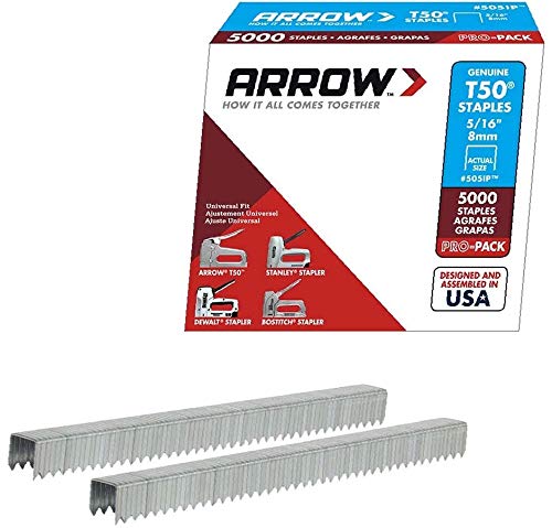 Arrow Genuine T50 5/16-Inch Staples, 5,000-Pack