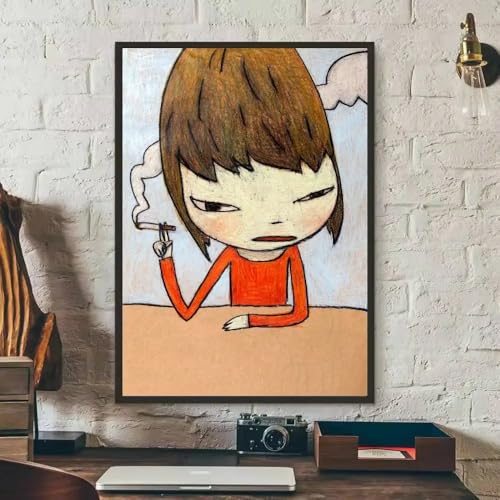 Affiche Nara Yoshitomo toile vintage 40x50cm impression illustration moderne sans cadre