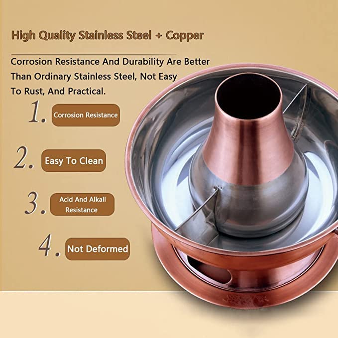 INUUXLG Hot Pot, Chinese Hotpot, Shabu Hot Pot with Divider, Two-Flavor Chinese Shabu Shabu Pot Cooker Stainless Steel Hot Pot Cookware for 3-7 People Home Party,A,36cm