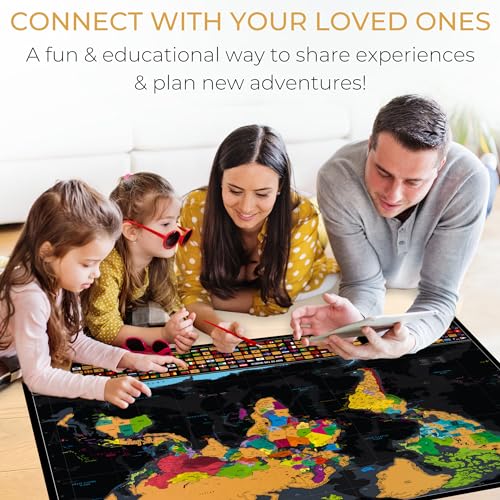 Tripa Trips WOUS10 Xl Scratch Off World Map With All 233 Flags + Deluxe Usa Scratch Off Map | 36X24 Easy To Frame Travel Map Scratch Off Poster thumb #7