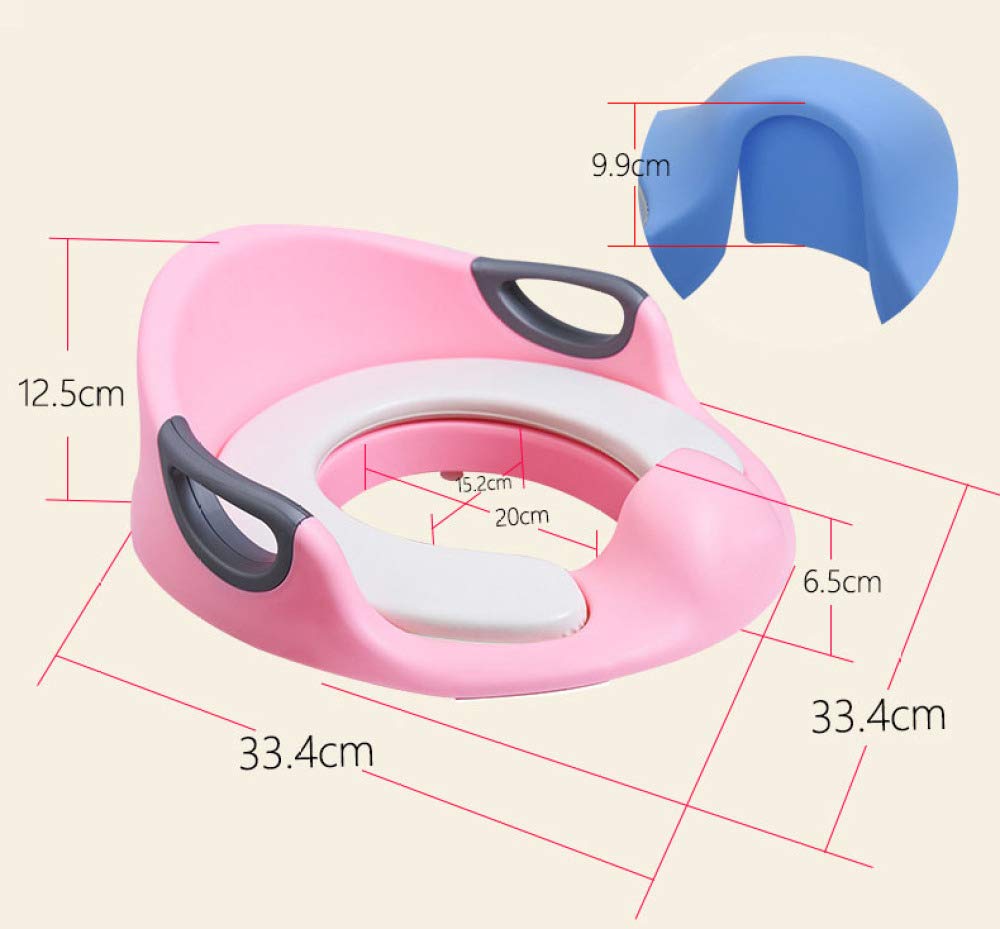 Reductor De WC Portatil, Asiento De Inodoro De Entrenamiento para Niños Pequeños Niños Niños Niñas Anillo De Inodoro con Manija con Respaldo,Pink
