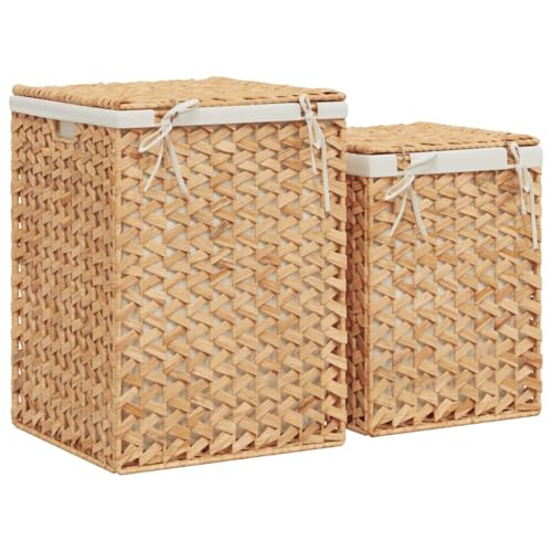 Panier à linge en jacinthe d'eau pour rangement salle de bain moderne