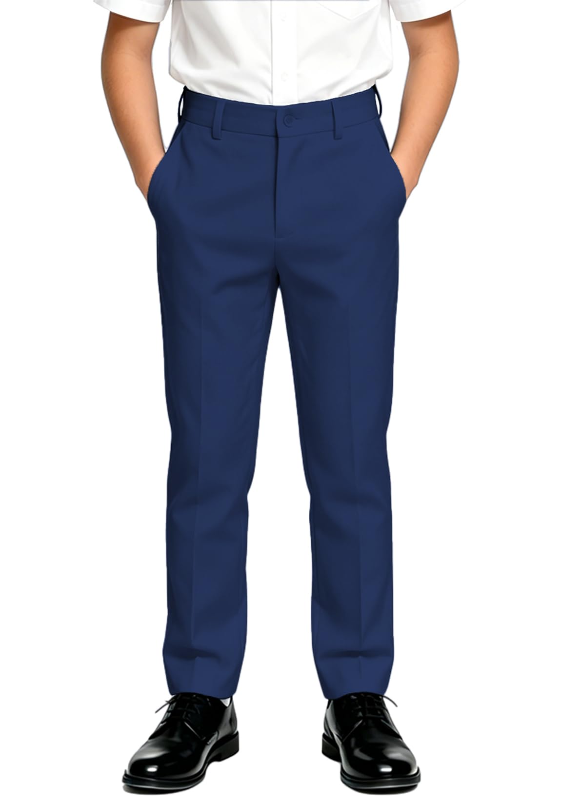 DHTS Boys Dress Pants Slim Fit Uniform Pants for Toddler Teens Trousers