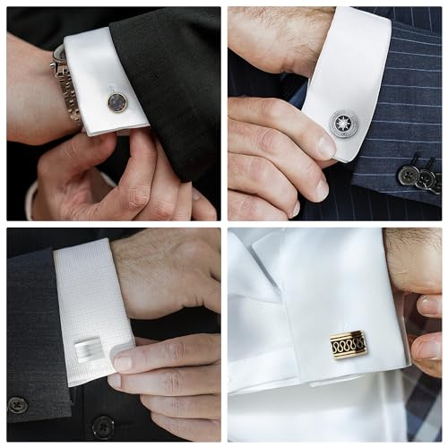wynameleri Cufflinks 12 Packs Men's Jewelry Gift Cuff Links Set Shirts Buttons Packed in Case2