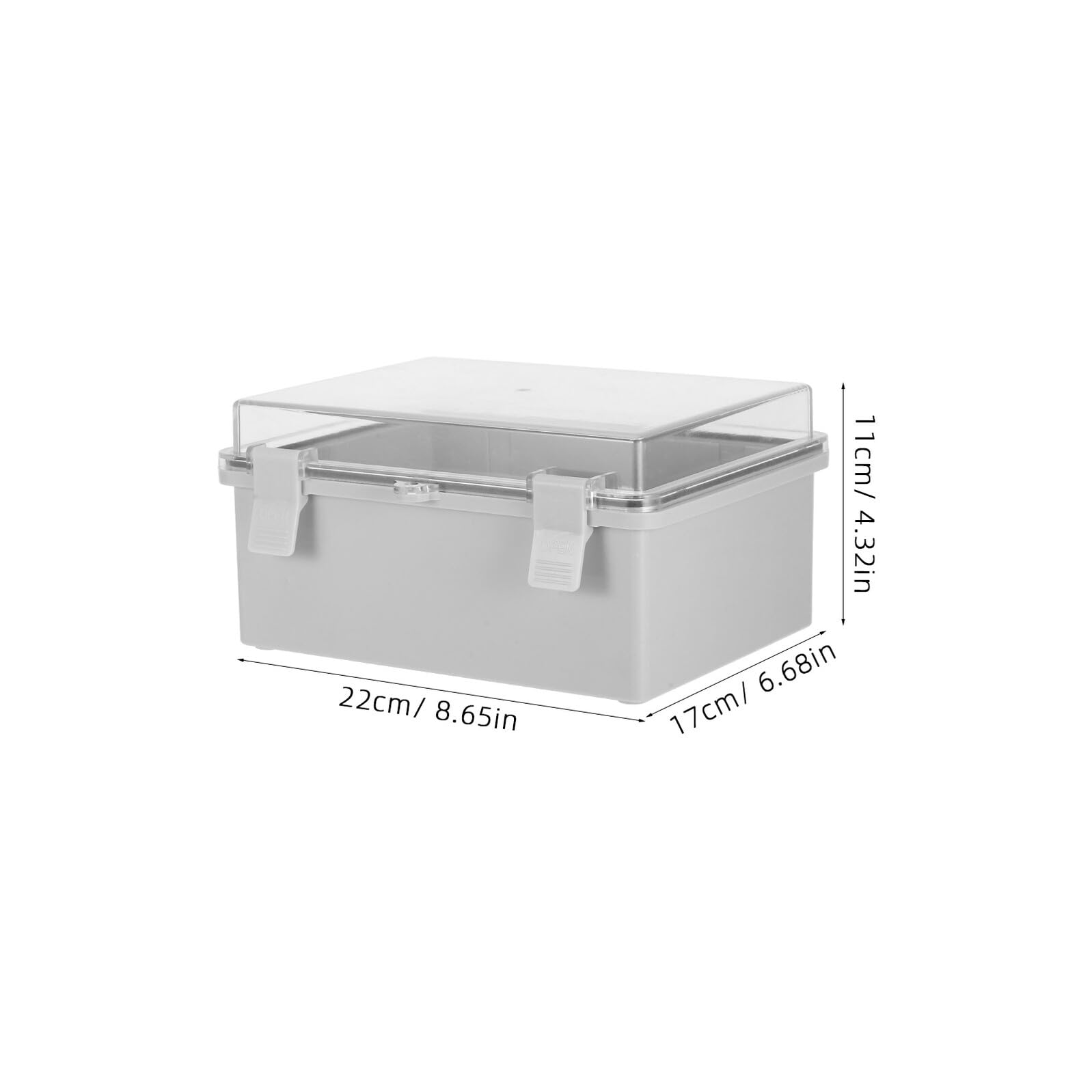 Scatola di Giunzione Elettrica Stagna in Plastico 220x170x110 | Cassetta Derivazione per Esterno, Coperchio a Cerniera, Piastre di Montaggio Incluse, Design Industriale