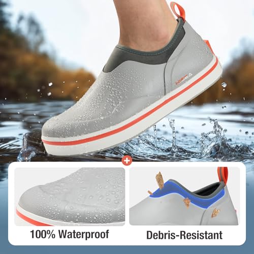 HISEA Men's Deck Rain Shoes Waterproof Rain Boots Neoprene Mud Garden Shoes for Lawn Care, Gardening, Farming2