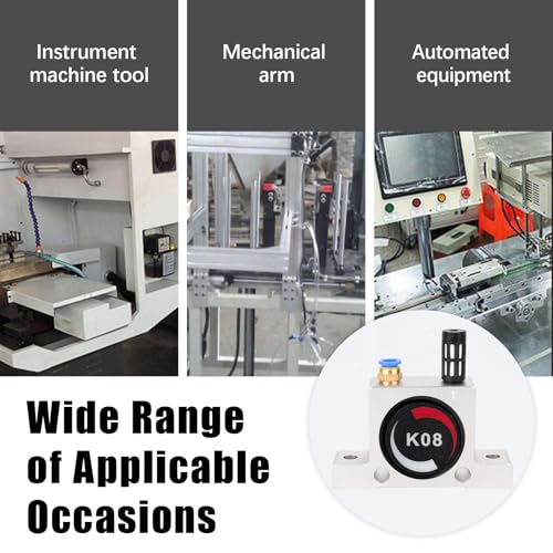 Pneumatic Vibrator for Industrial Material Flow or Bulk Material Handling, Quiet Aluminum Alloy Construction with Efficient Turbine Design, Bins and Conveyors (Ball Vibrator (White)) - Thumbnail 7