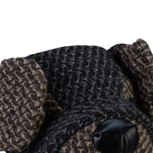 Relaxdays Türstopper Hund, Türhalter, H x B x T: 23,5 x 18 x 22 cm, Sandfüllung, Bodenpuffer, freistehend, grau/braun