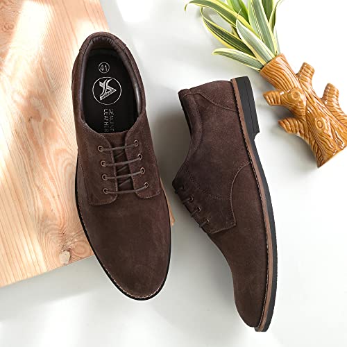 Image of Auserio Men's Suede Leather Derby Lace Up Formal Shoes | Anti Skid Sole & Waxed Laces| Antimicrobial & Heat-insulating| Memory Foam Padded Insole | Shoes for Office & Parties (SSE 013.014.015.016.017)
