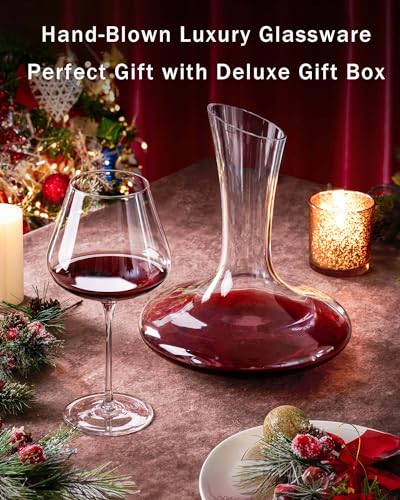 Jbho JB0002 Hand Blown Italian Style Crystal Burgundy Wine Glasses thumb #1
