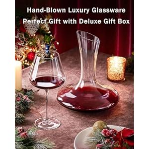 JBHO Set of 4-21 Ounce Hand Blown Italian Style Crystal Burgundy Wine Glasses - Lead-Free Premium Crystal Clear Glass - Gift-Box for any Occasion JBHO Set of 4 21 Ounce Hand Blown Italian Style Crystal Burgundy Wine Glasses Lead Free Premium Crystal Clear Glass Gift Box for any Occasion